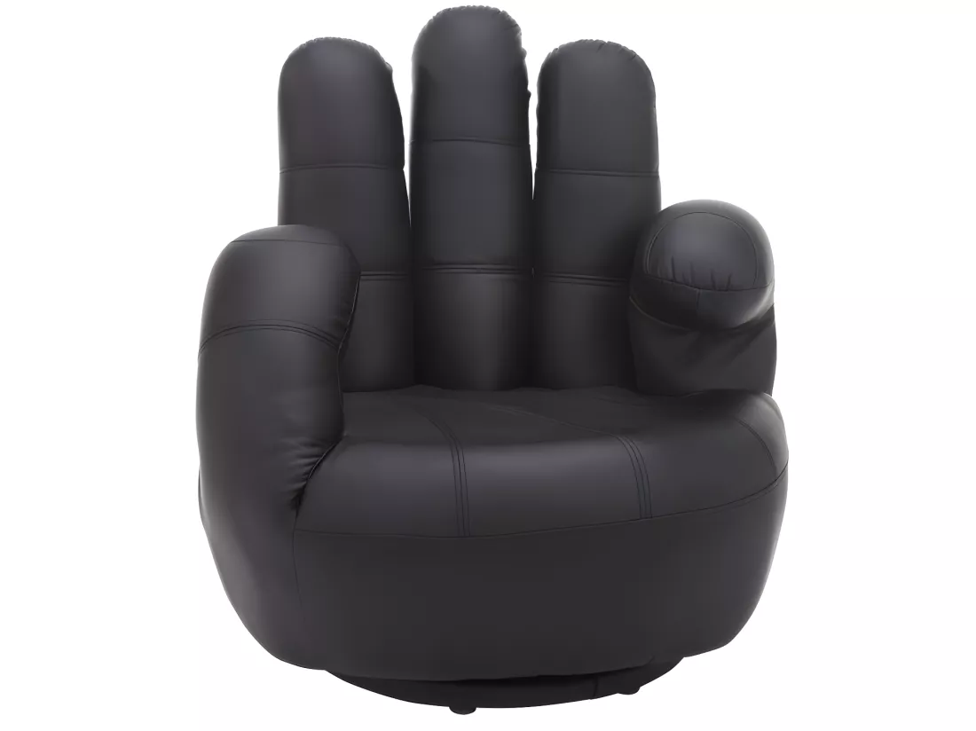 Fauteuil main pivotant CATCHY en simili - Blanc