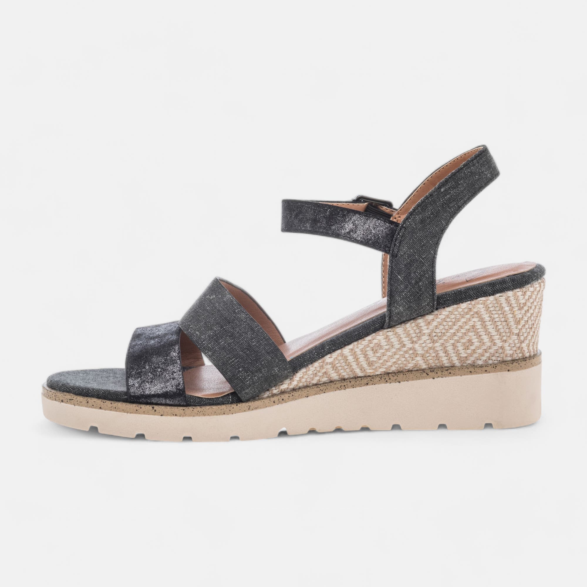 Sandales à talon compensé Femme noir