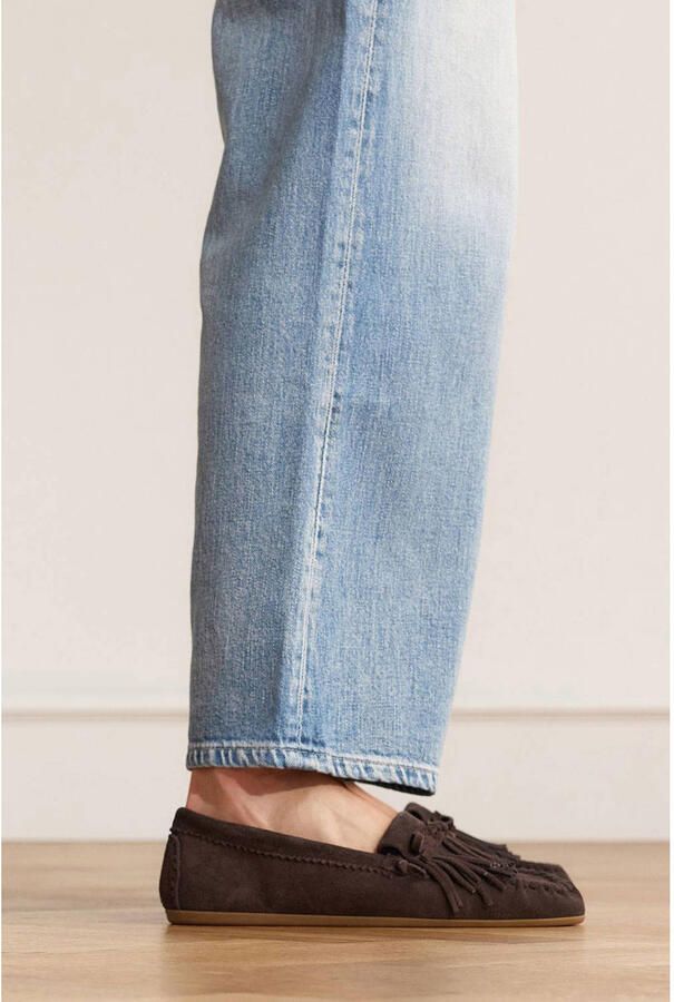 Manfield Dames Bruine suède loafers