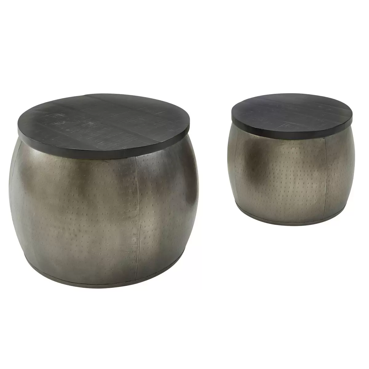 Beistelltisch 2er Set Albi schwarz,silber