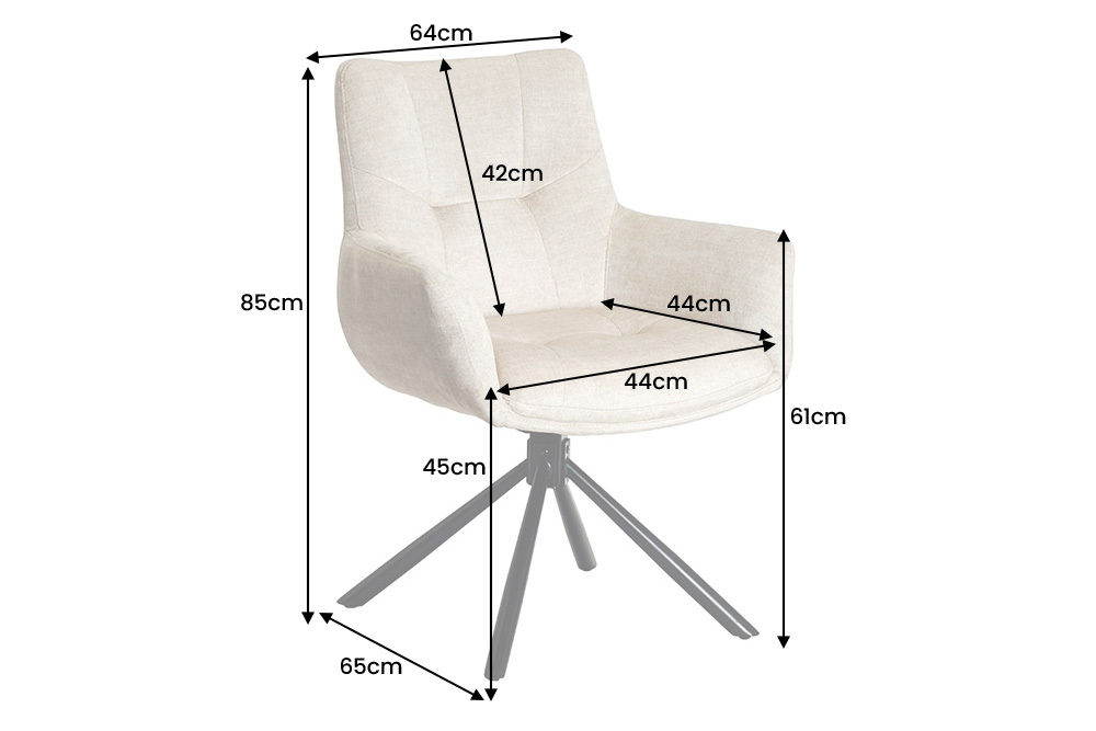 Drehbarer Design Stuhl SIGNATURE beige Samt 360° Taschenfederkern schwarz Metall
