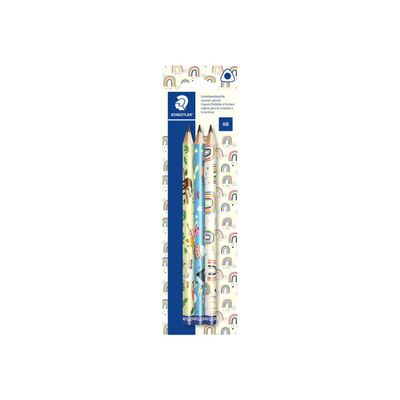 STAEDTLER Pattern - Pack de 3 crayons à papier triangulaires