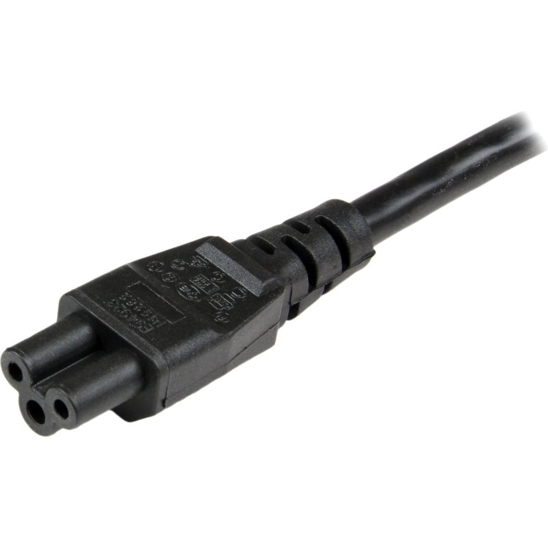 StarTech.com Cordon d'alimentation en trèfle Schuko CEE7 vers IEC 320 C5  (tripolaire) pour ordinateur portable - M/F - Noir