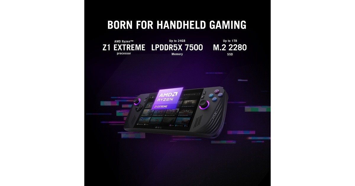 ASUSROG Ally X (RC72LA-NH007W) handheld game console  (Zwart, 24 GB | 1 TB | Wi-Fi 6E | BT | Win 11 | 120 Hz, Tweedekans)