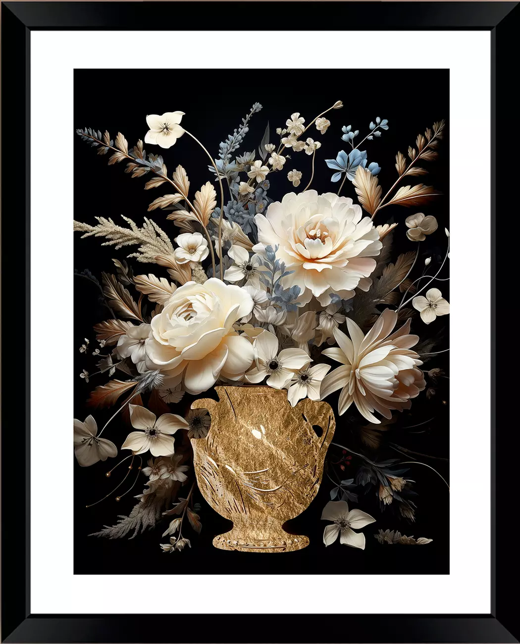 Wandbild 40 x 50 cm Golden Vase I