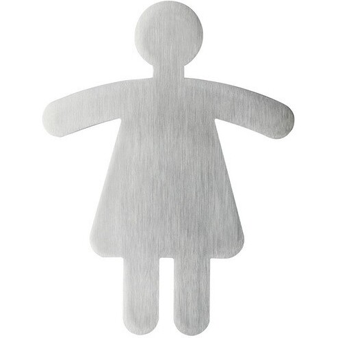Pictogramme symbole - WC Femme - 90 x 120 mm - acier brossé