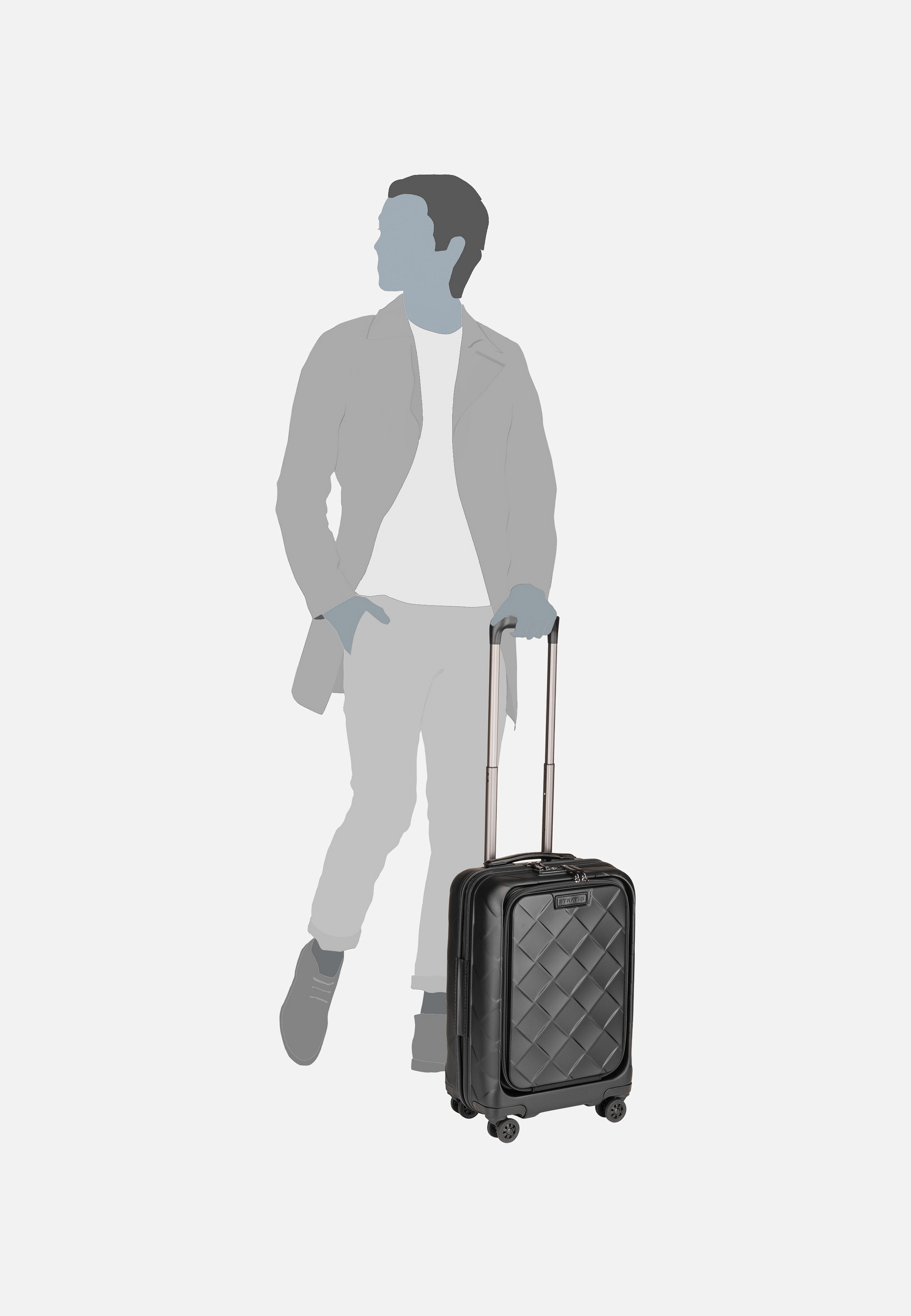 Leather & More Trolley S Front Pocket Matt Black - Koffer
