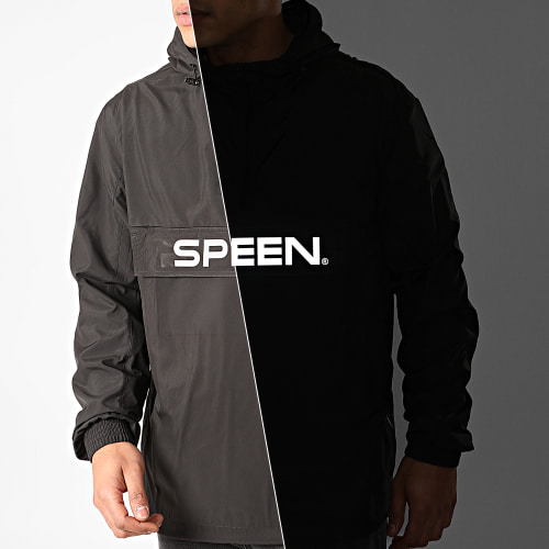 Coupe-Vent Typo Noir Réfléchissant