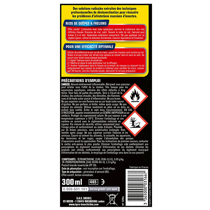 Mousse nid de guêpes et frelons Kapo 300ml