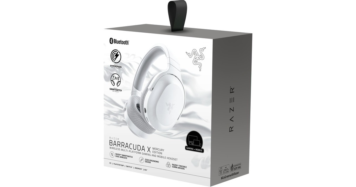 RazerBarracuda X over-ear gaming headset  (Wit, Bluetooth, pc, PlayStation 4, PlayStation 5, Xbox Series X|S, Nintendo Switch)