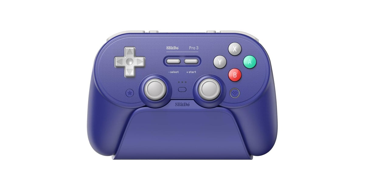 8BitDoPro 3 Bluetooth Gamepad  (Paars/wit, Switch 1 & 2, PC, Android, 2.4 GHz / Bluetooth / USB)