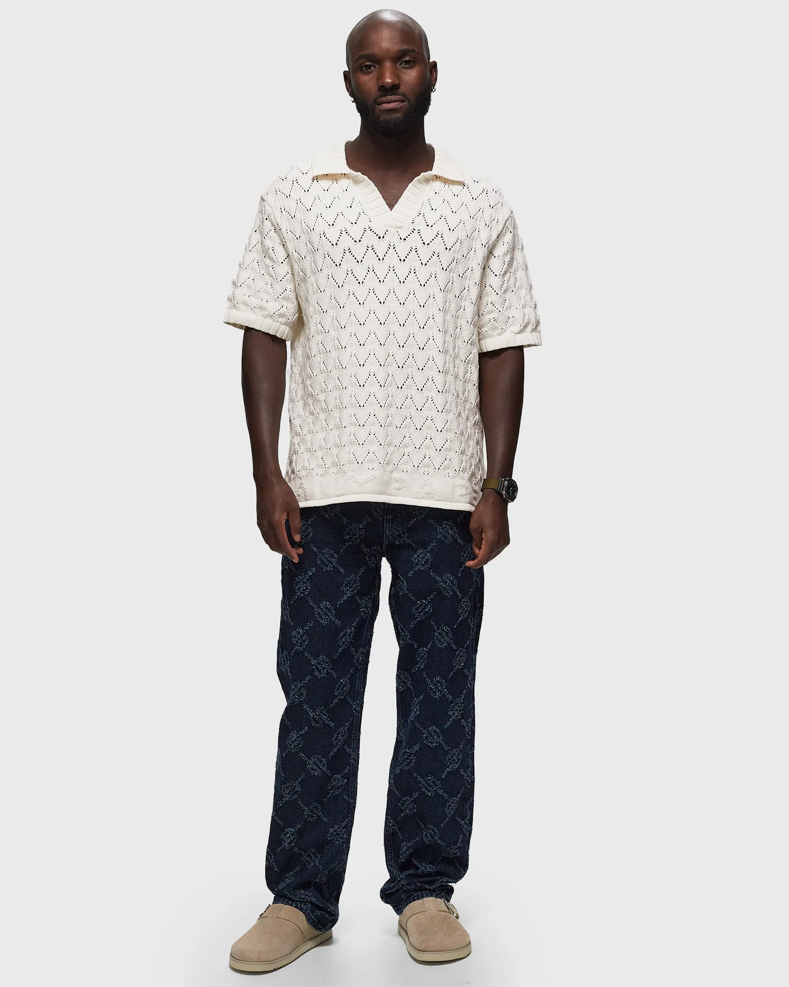 Daily Paper yinka relaxed knit ss polo