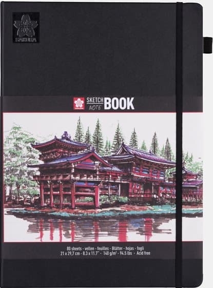 Sakura skisse-/notatbok 21x29 cm, 80 sider, kremhvitt papir 140g