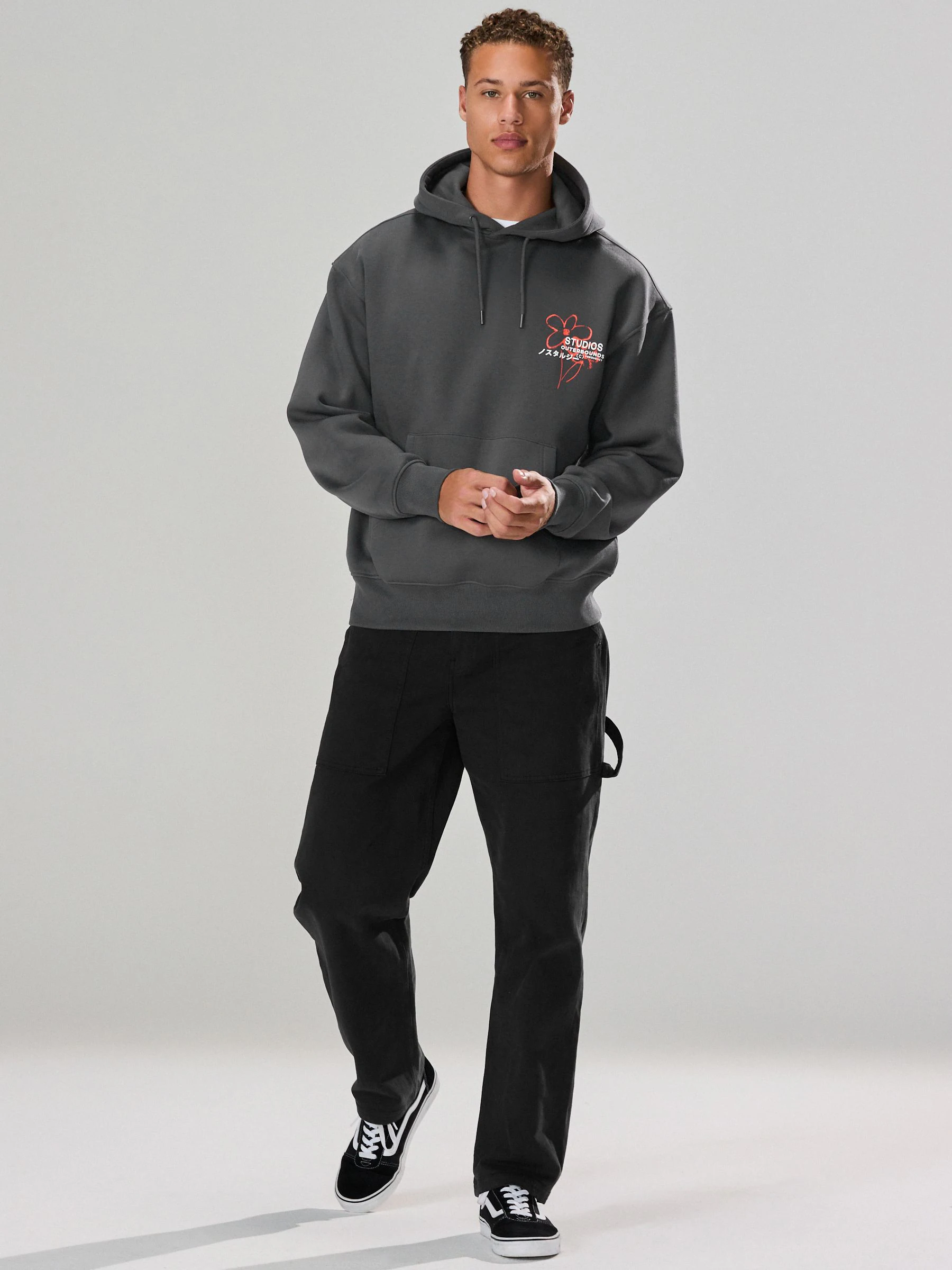 Leisteen grijs - Hoodie met grafische print