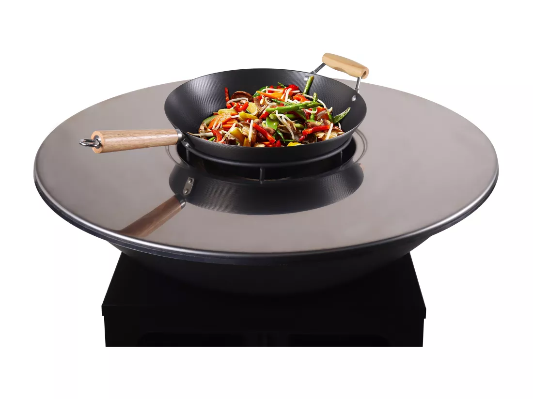 Barbecue plancha brasero en acier - L81 x l81 x H96 cm - Noir - CORVERA