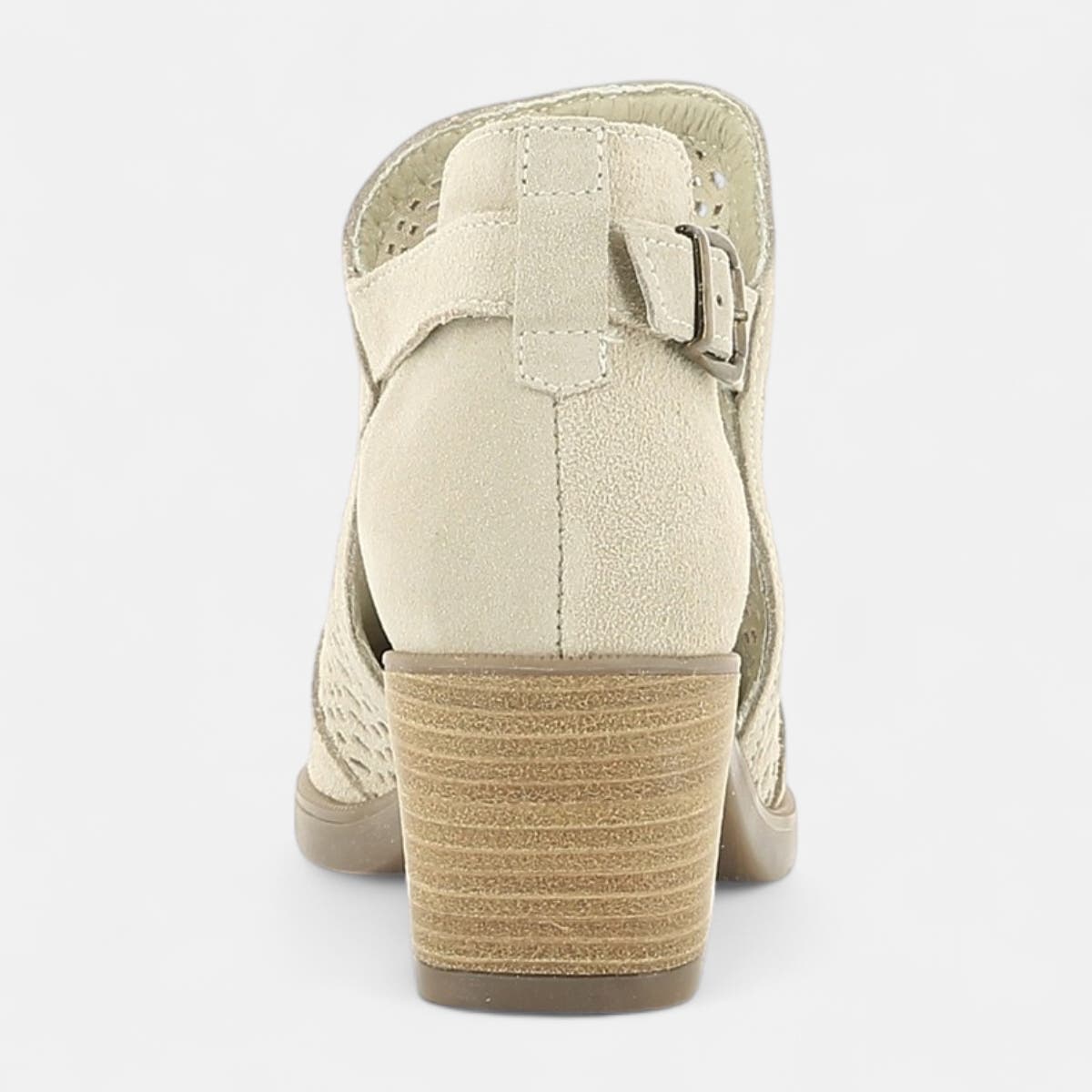 Bottines à talon Femme en cuir beige