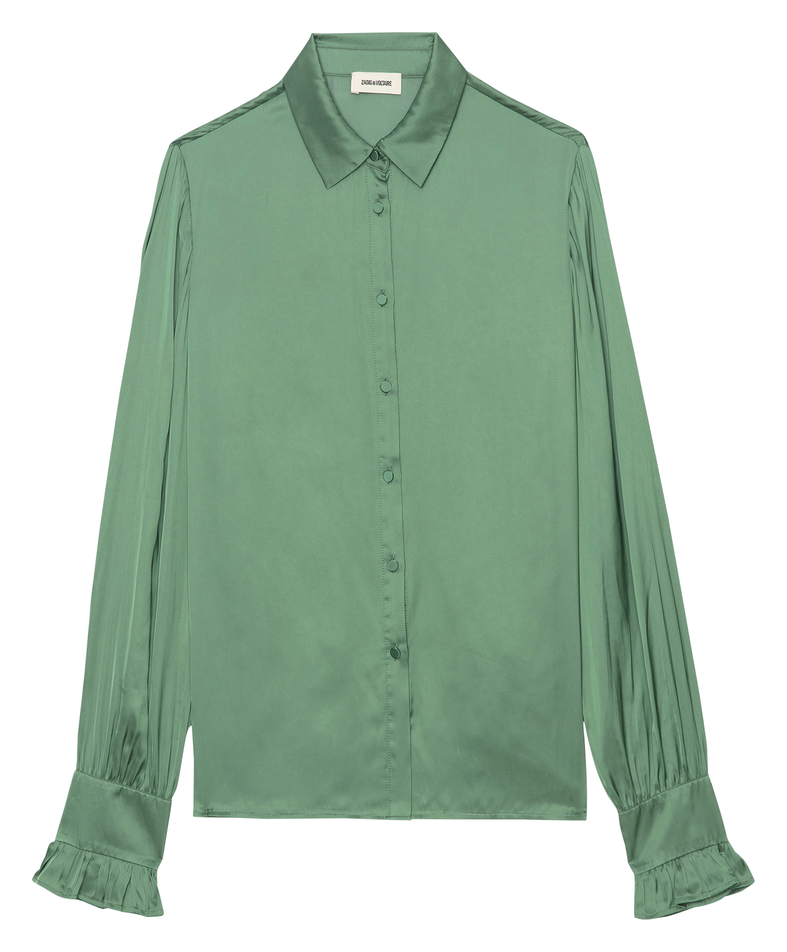 THELY - Chemise droite satinée| Vert