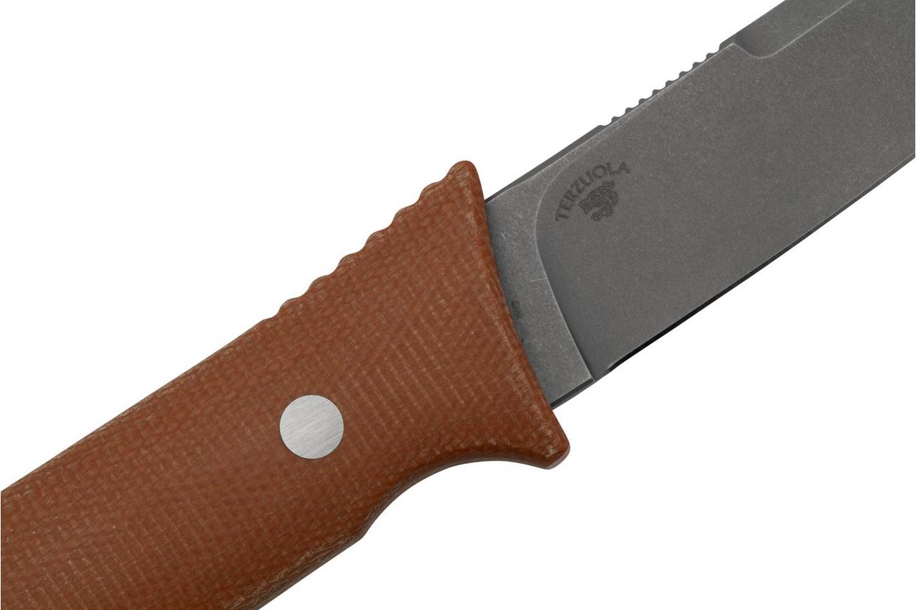Civivi Tamashii C19046-5 Brown Canvas Micarta, Stonewashed vaststaand mes, Bob Terzuola design