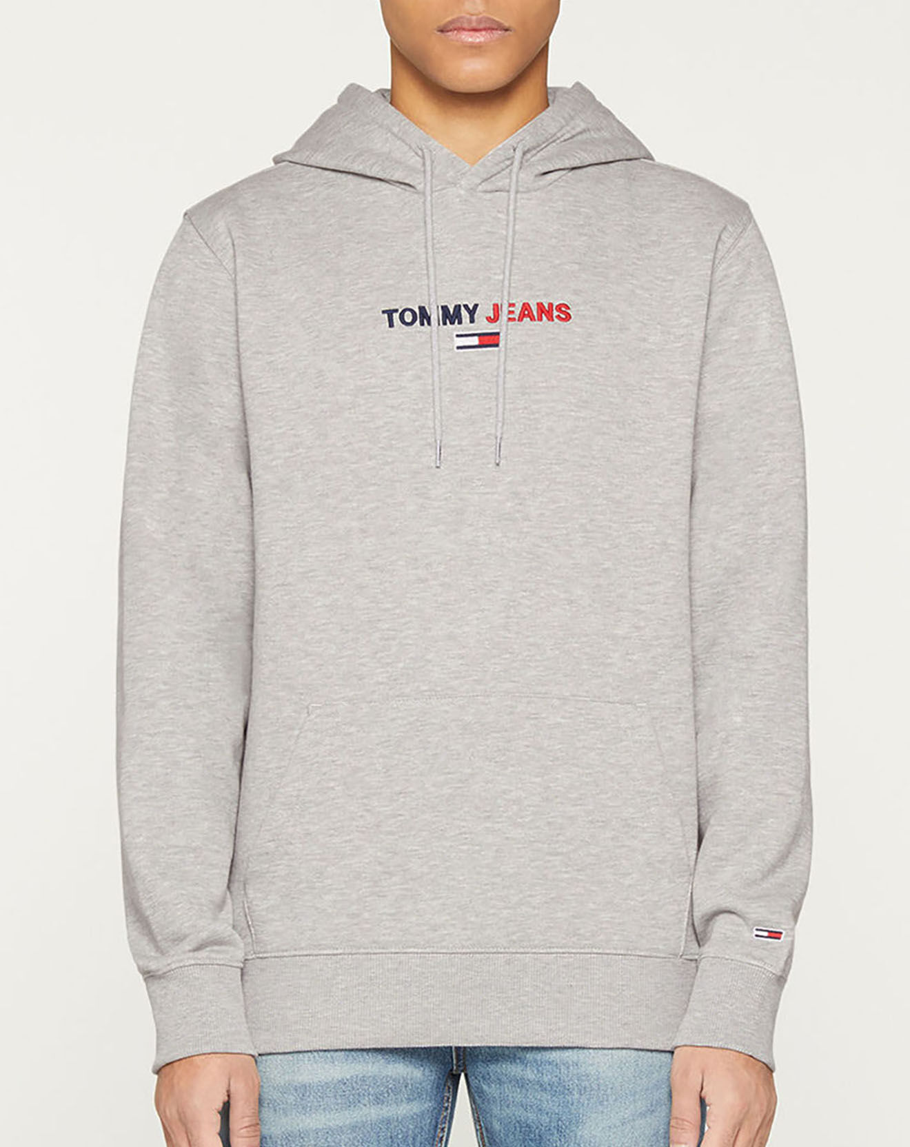 Tommy Jeans Sweat linear logo gris moyen