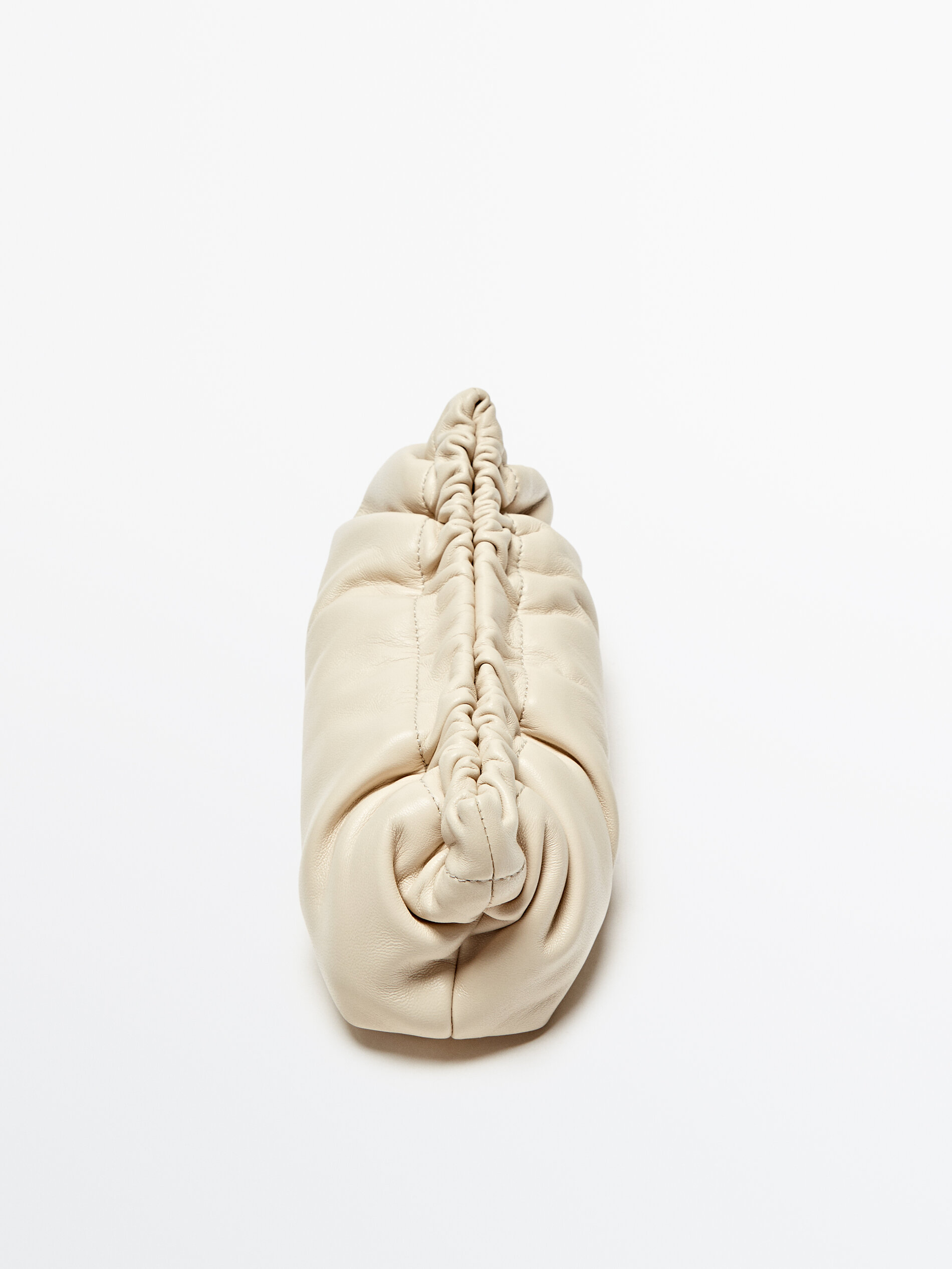 Bolsa de couro sem detalhes franzidos - BLANCO