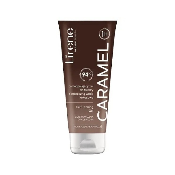 Lirene Self Tanning Gel Selbstbräunendes Gesichtsgel mit Bio-Kokoswasser Karamell 150 ml