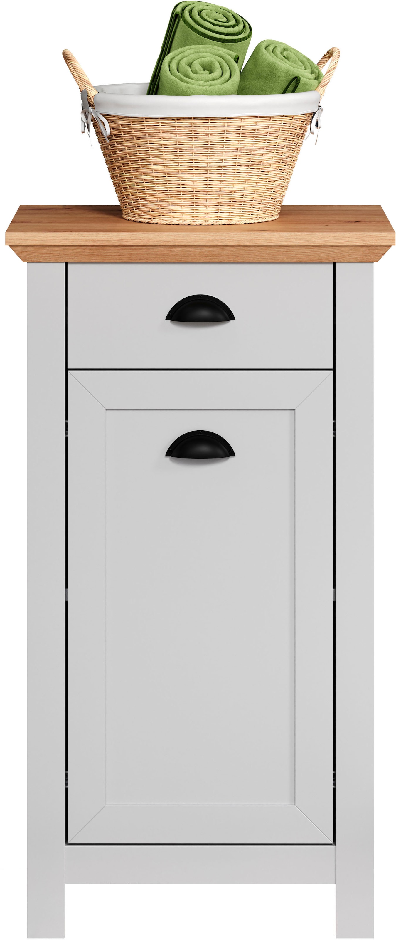Home affaire Badkommode Unterschrank mit Muschelgriffen im Landhausstil - (B/T/H) 46/33/84 cm