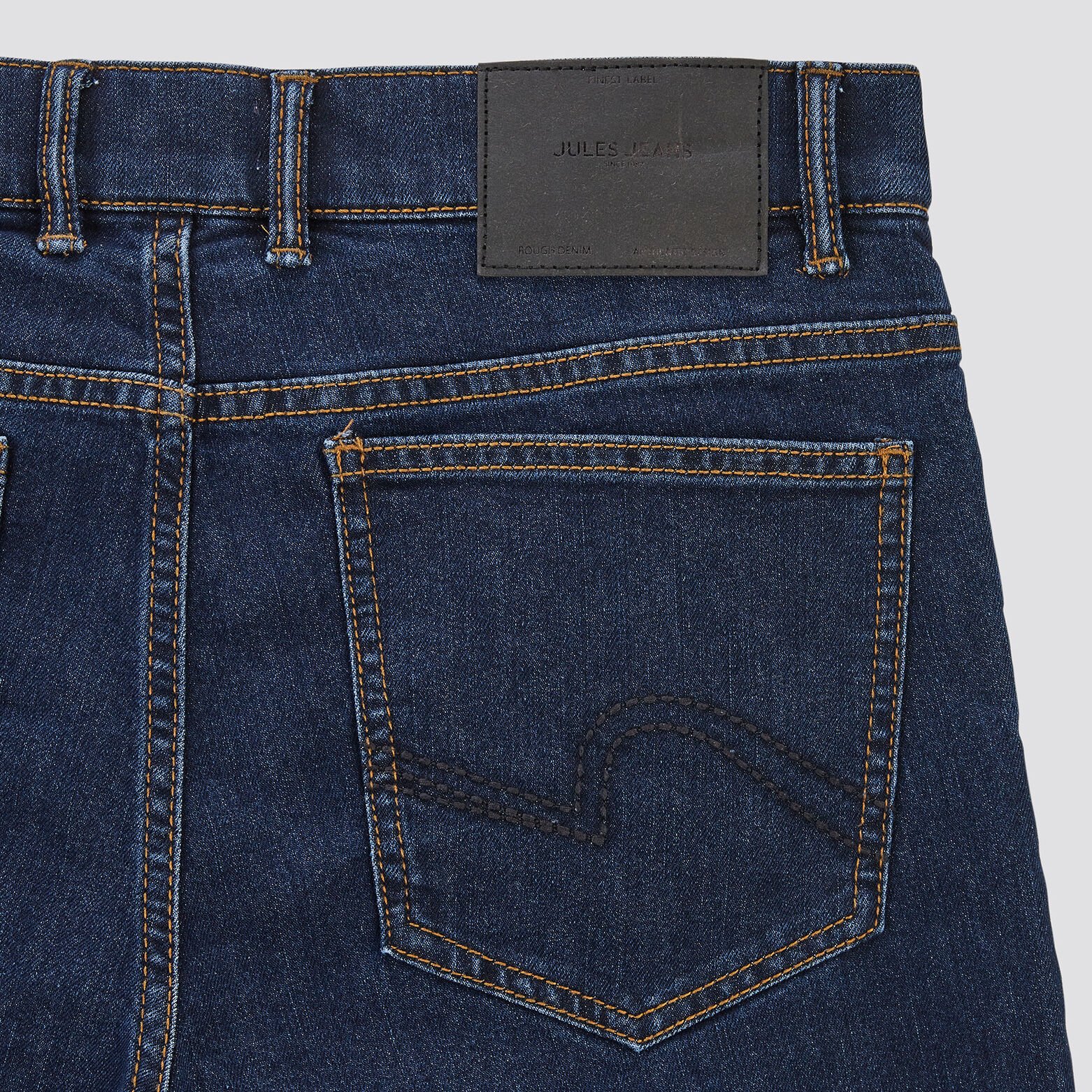 Jean regular en coton et polyester recyclés Bleu