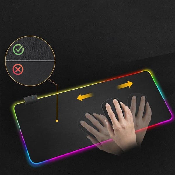 Gaming Musematte med LED-lys - 80x30cm - RGB