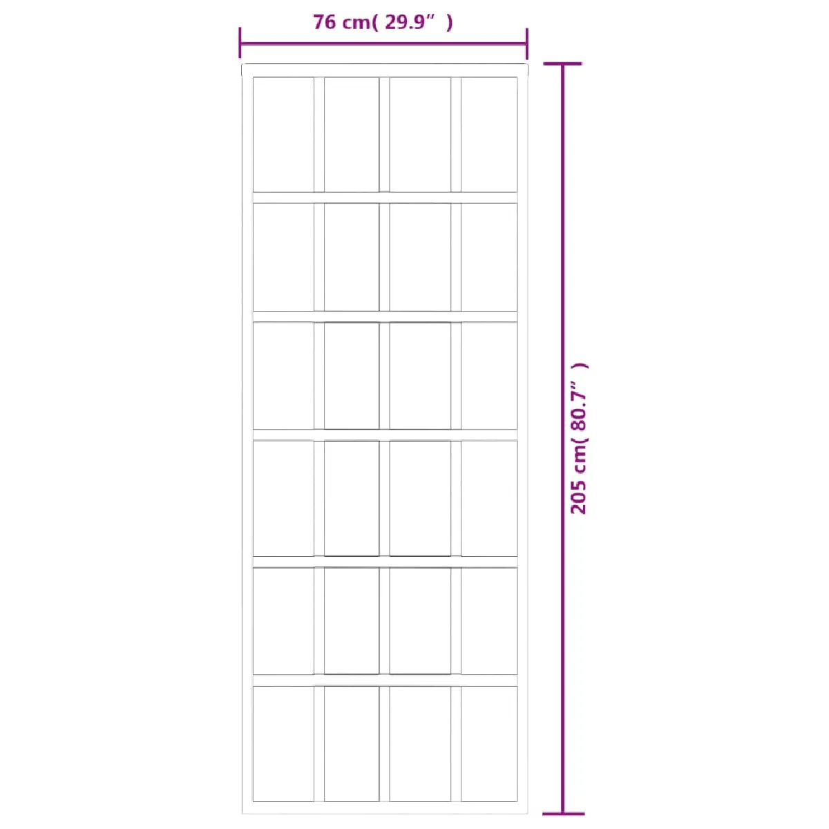 vidaXL Porte coulissante et quincaillerie - Verre ESG/Aluminium - 76x205 cm