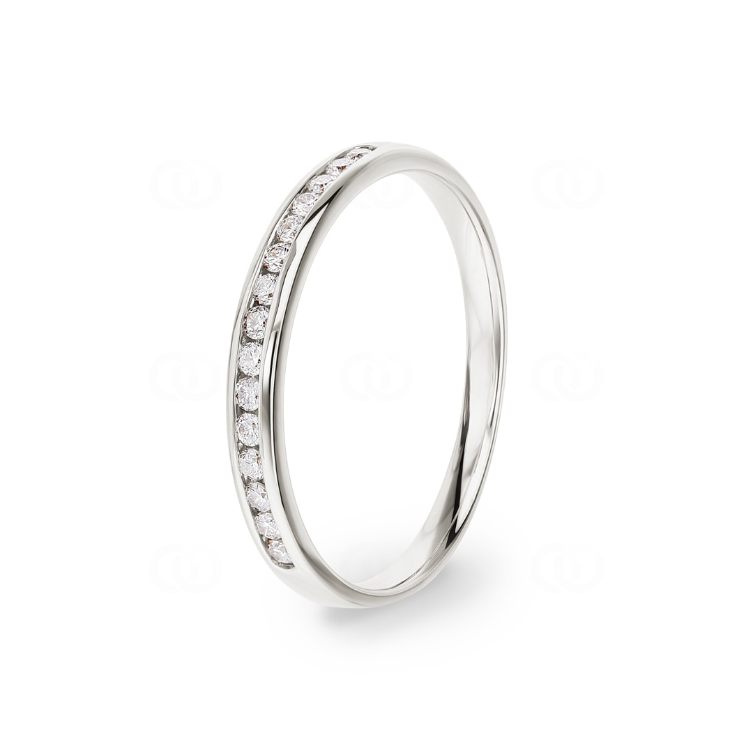 Mémoire-Ring 750/18 K Weissgold mit Diamanten 0.17 ct H/si