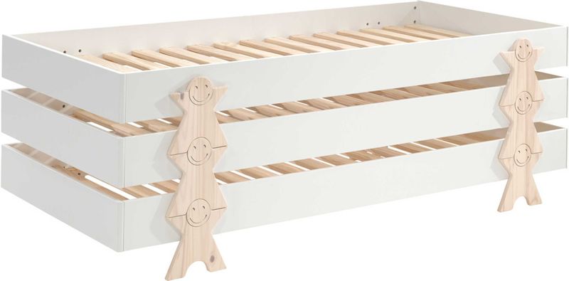 Vipack - Modulo Smiley - Eenpersoonsbed - Wit - Stapelbaar - 90x200