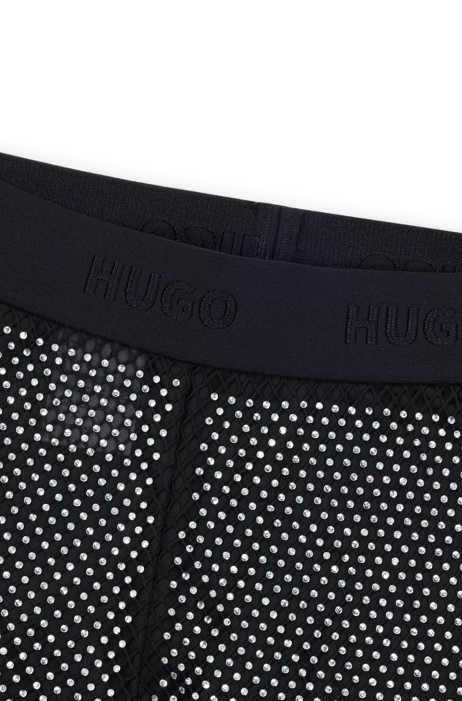 Calças de malha brilhante slim-fit HUGO Red-HUGO x Bella Poarch