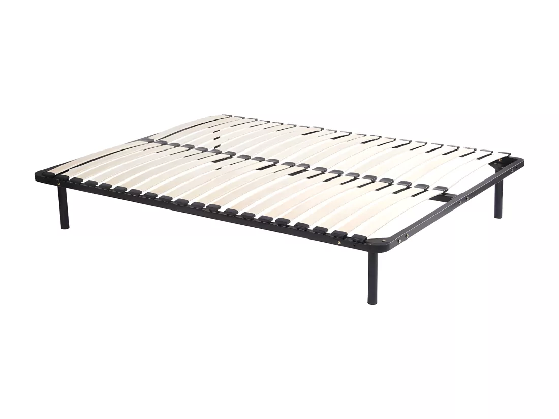 Ensemble 180 x 200 cm cadre à lattes + matelas ressorts ensachés surmatelas intégré ép.28cm - BLACK DREAM de YSMÉE