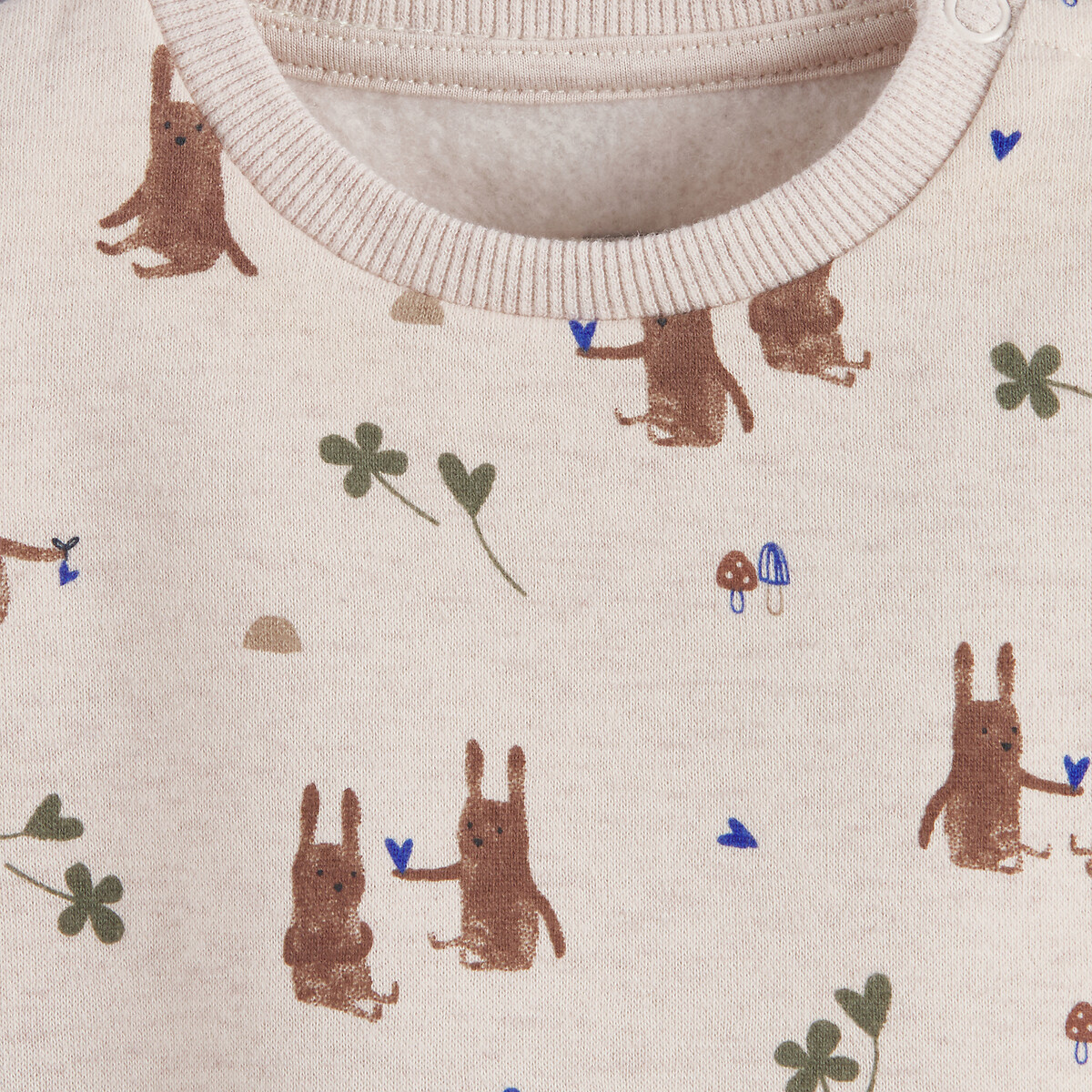 COLEÇÕES LA REDOUTE<br>Moletom plano com gola redonda e estampa animal