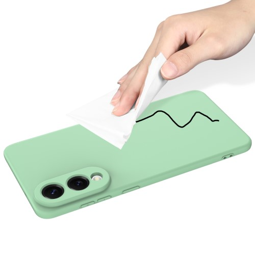 Samsung Galaxy S25 Edge Silikon Case Hülle mit Kameraschutz   Trageschlaufe - Grün