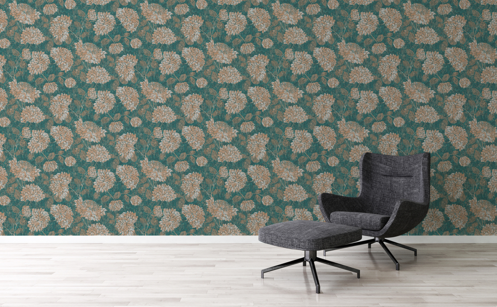 A.S. Creation Vliestapete - grün-gold - Floral - 10 Meter