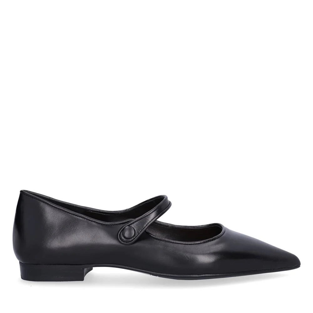 Billi Bi  A7422 Spids Ballerina rem - Black calf