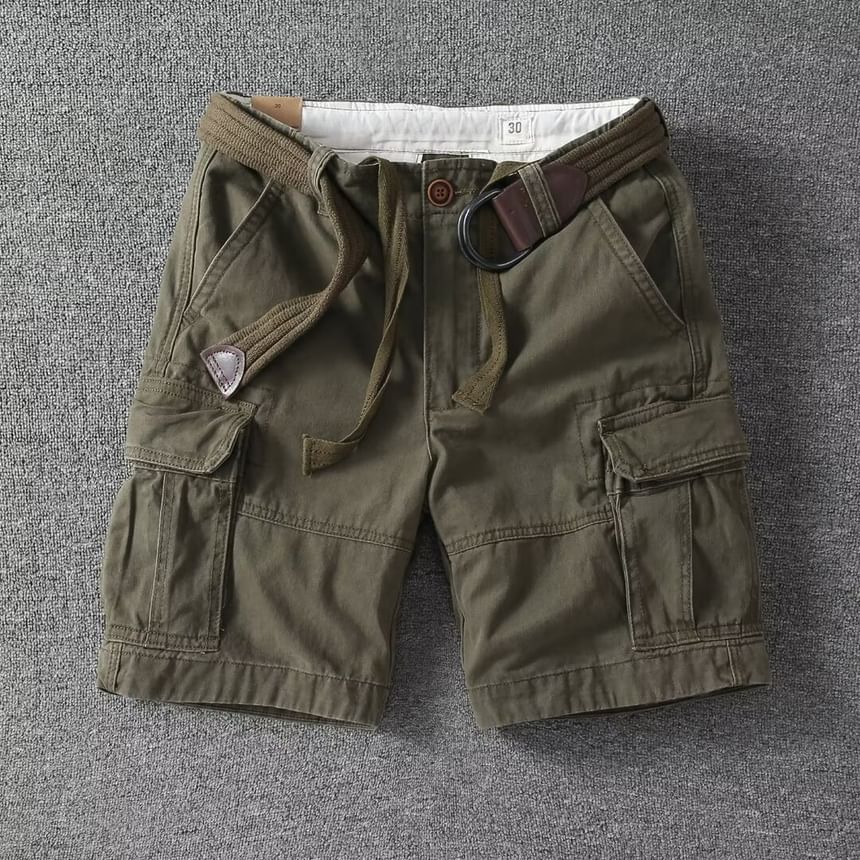 DuckleBeam - Mid Rise Plain Cargo Shorts