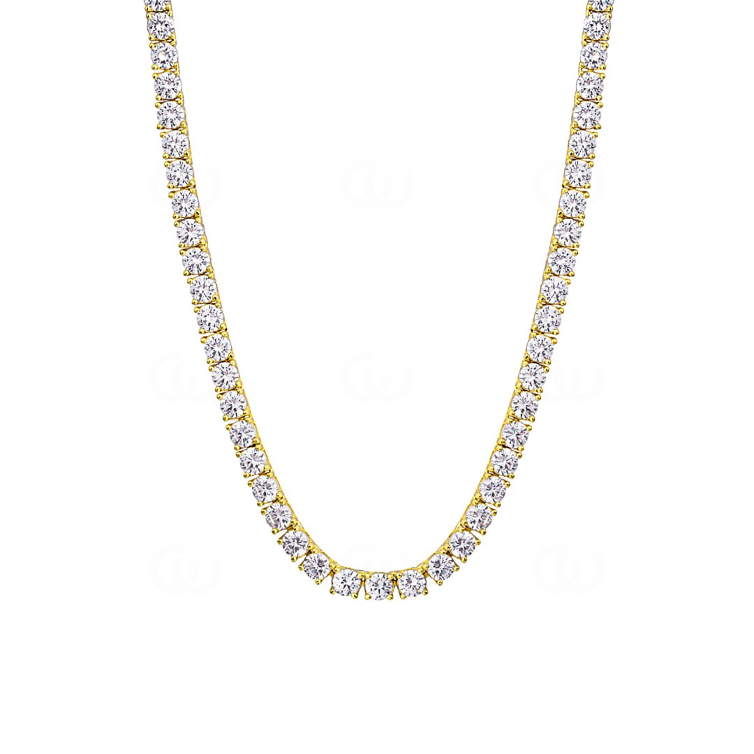 3mm Tenniscollier Gelb vergoldet mit Zirkonia