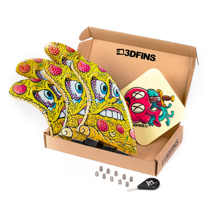 3DFINS Go Hard Pizza - 5 Fins combo FCS - Medium