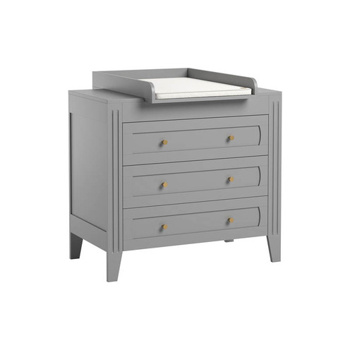 Commode 3 tiroirs MILENNE by Vox Gris clair - VOX