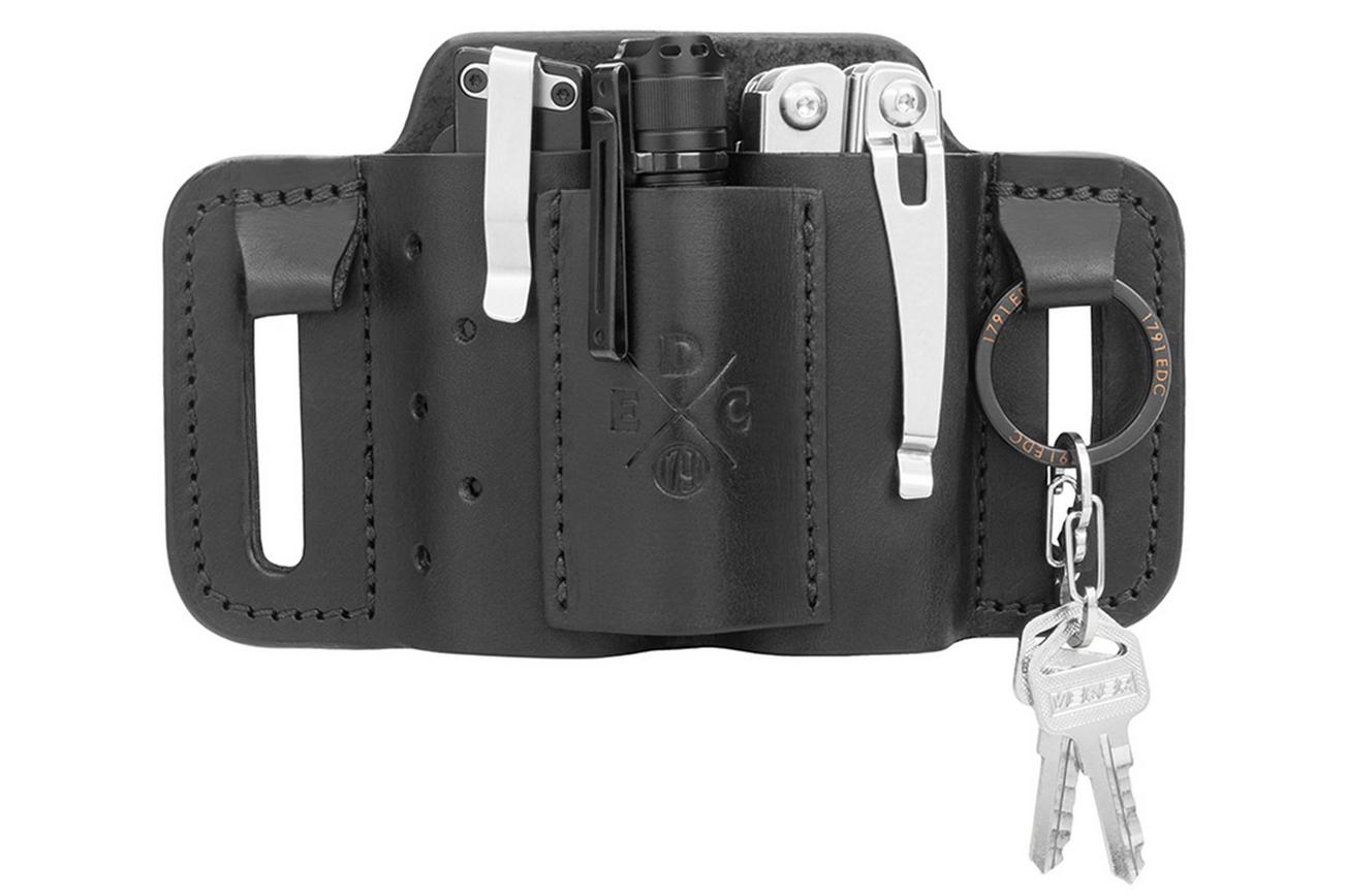 1791 EDC Mini Easy-Slide Medium Flex Ambi Tool Organizer EDC-MN-ES-MF-BLK-A Black, lederen riemholster