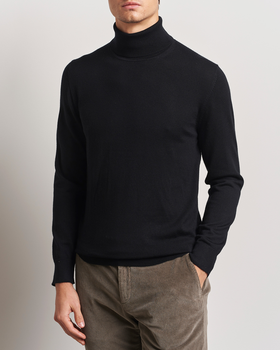 Charles Tyrwhitt Pure Merino Roll Neck Jumper Black