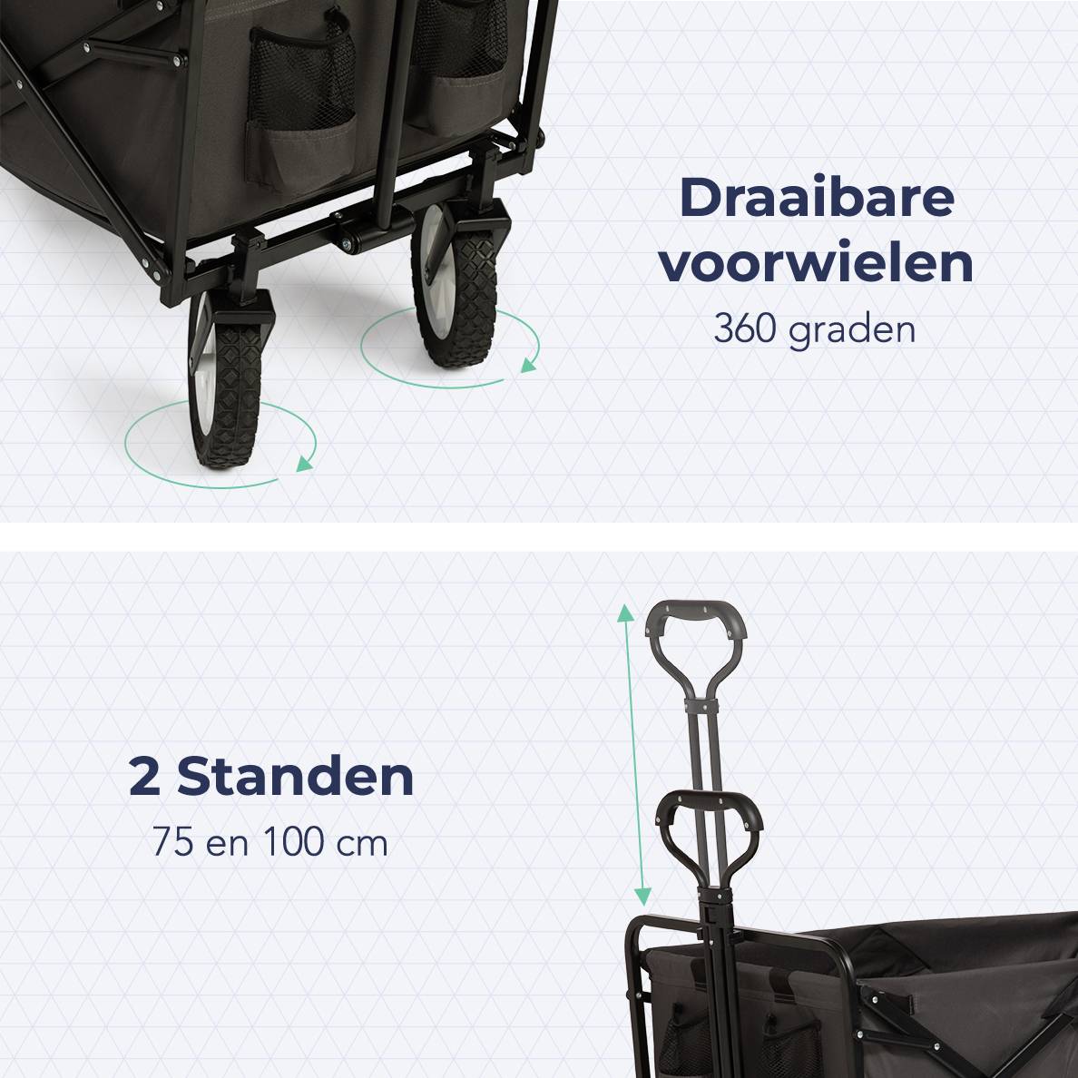 LifeGoods 70KG bolderkar 94L - Grey