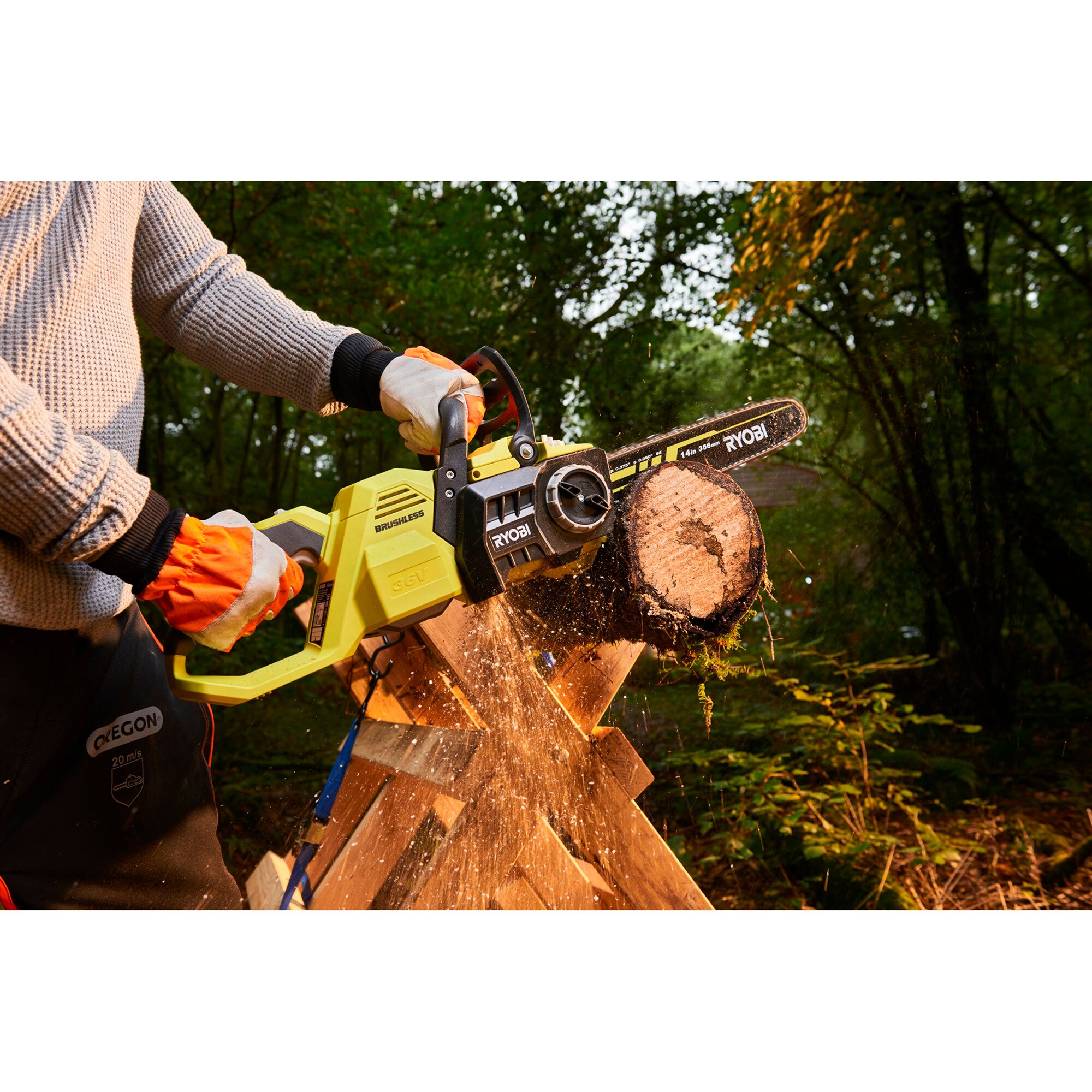 Ryobi Elektro-Kettensäge MAX POWER Akku-Kettensäge RY36CSX35A-0, 36Volt