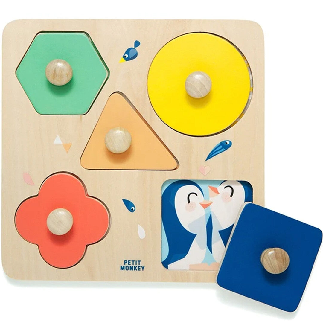Petit monkey vormenpuzzel one day at the zoo