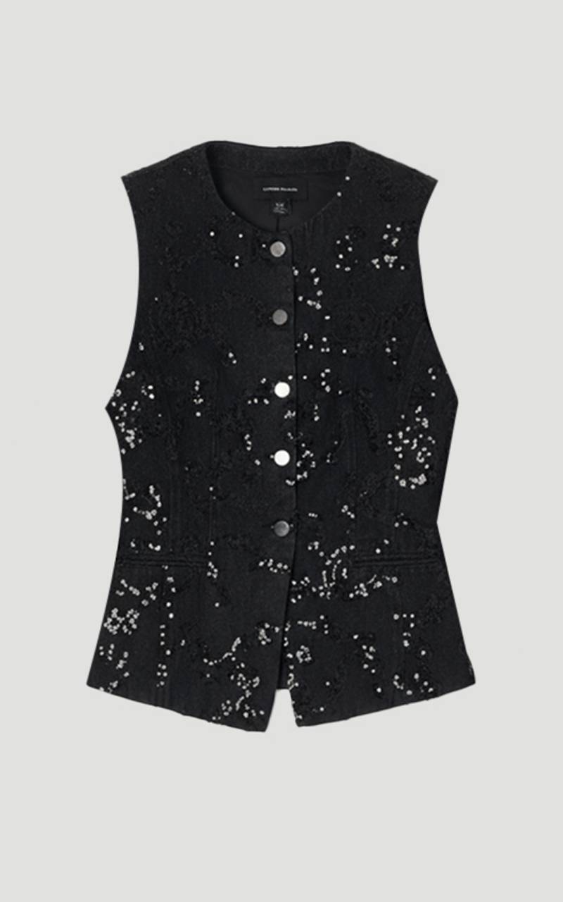 KarenMillen Gilet en Jean à Sequins