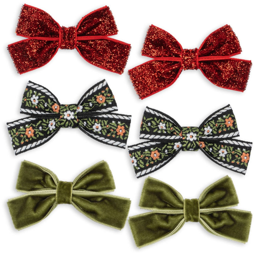 Køb Konges Sløjd Red/Green 6 Pak Micki Sløjfe Hair Clips
