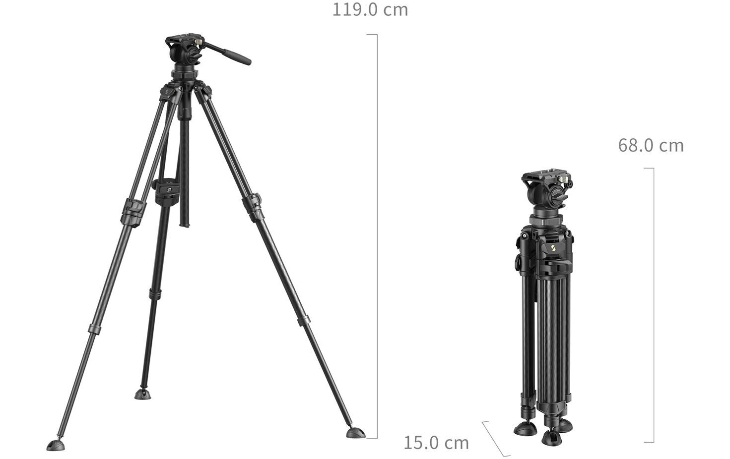 Leichtes Video-Stativset aus Kohlefaser AD-50 Pro<br>Video-Stativset aus Kohlefaser