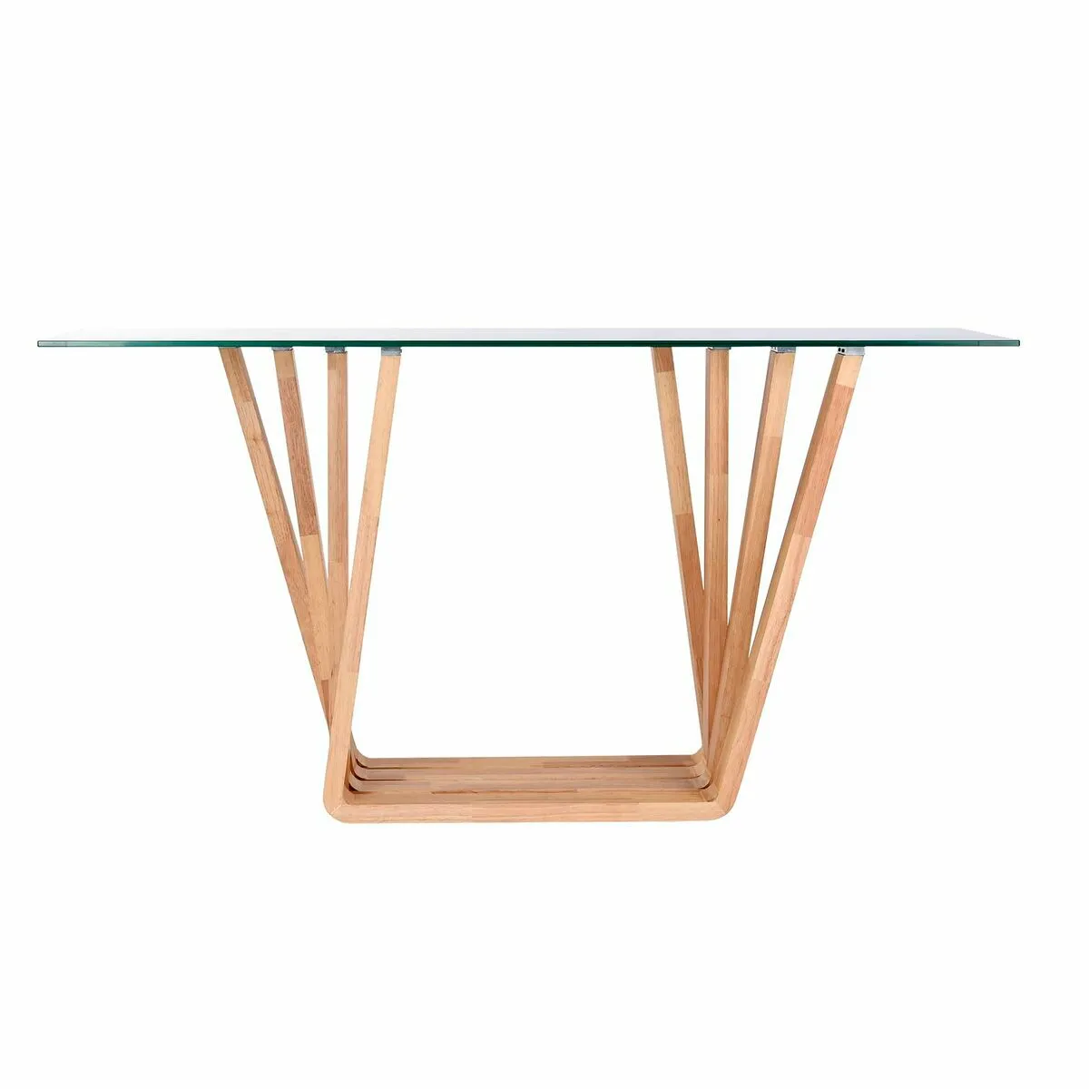 DKD Home Decor Console - Verre Marron Transparent noyer